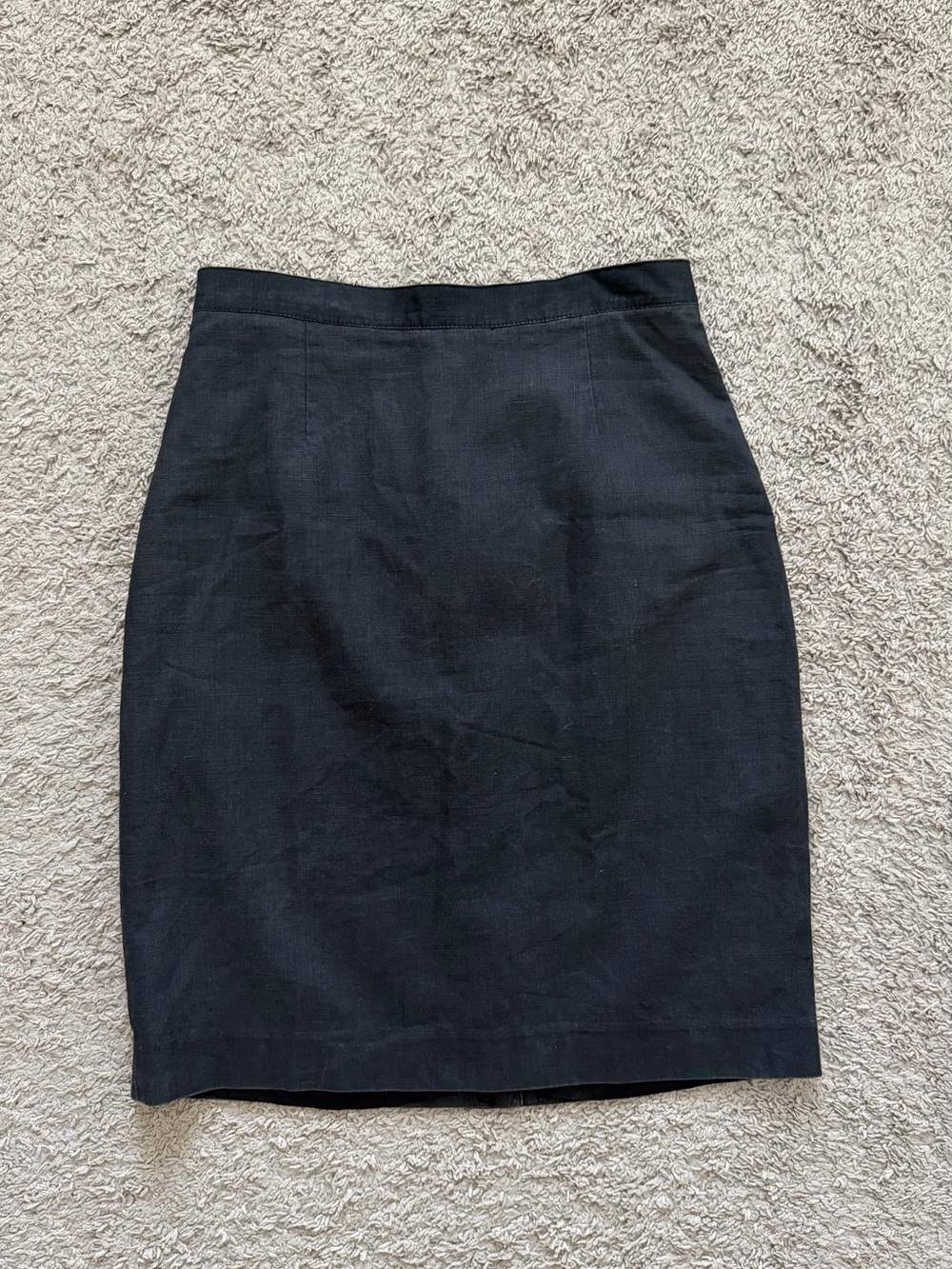 Washed Vintage Savannah Black linen pencil skirt